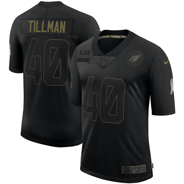 Men's Arizona Cardinals #40 Pat Tillman Black NFL 2020 Salute To Service Limited Stitched Jersey